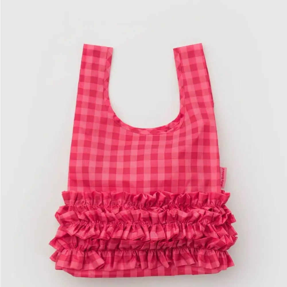 NWT Molly Goddard Ruffle Baggu in Ruby Gingham